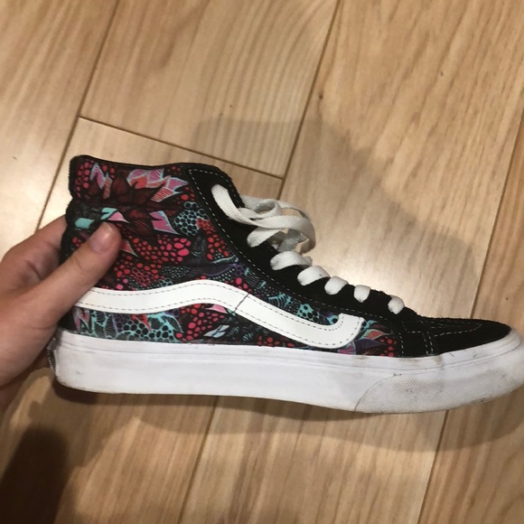 patterned high top vans